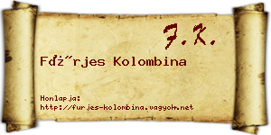 Fürjes Kolombina névjegykártya